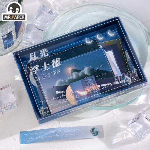 Mr.Paper 4 Design Stickers Moonlight Bazaar Series Ins Style Creative Hand Account Basic Decoration Material Stickers