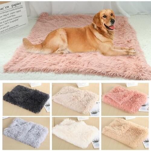 Soft Dog Cat Mat Fleece Dogs Bed Pad Long Plush Dog Cat Sleeping Mat Cushion Winter Pet Puppy Bed for Small Medium Large Dogs