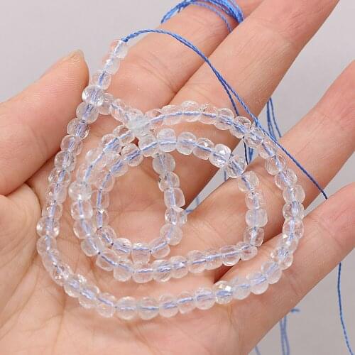 New Beaded Natural Semi-Precious Stones Faceted Irregular Square Topaz Beads for Jewelry Making DIY Bracelet Unisex Gift 4x4mm