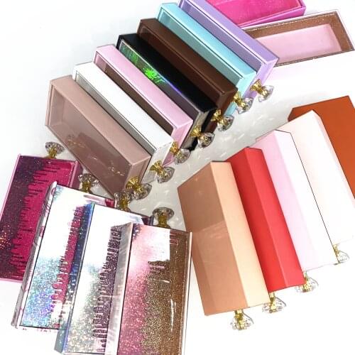 New Eyelash Packaging Boxes Design 3d Faux Mink Natural Fake Lashes In Bulk Wholesale Full Strip Eyelashes Custom Logo Available