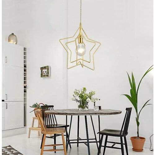 Nordic creative star pendant light LED E27 personality modern hanging lamp for living room bedroom childrens room restaurant