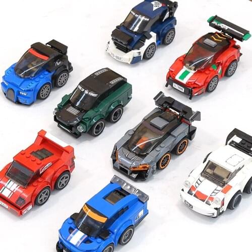 Speed Champions Sports Mini Car Moc Super Building Blocks DIY Model Child Bricks Toy Technique City Great Vehicle 2021 New