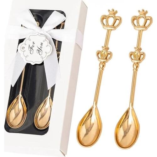 20pcs / lot Wedding Souvenir Creative Gift Coffee Spoon with Musical Note and Clover Handle for Guest Gifts