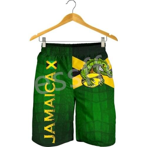 Tessffel 3DPrint NewFashion Country Flag Jamaica Lion Emblem Retro Summer Shorts Men/Women Harajuku Unisex Beach Sweatpants No.4