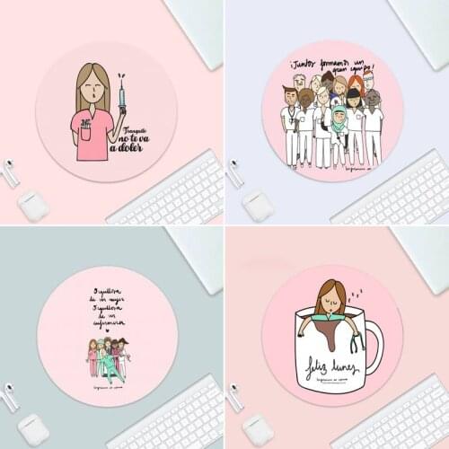 Doctor Nurse Medical Medicine Health Office Mice Gamer Soft Small Rubber Desk Table Protect Game Office Work Round Mouse Mat Pad