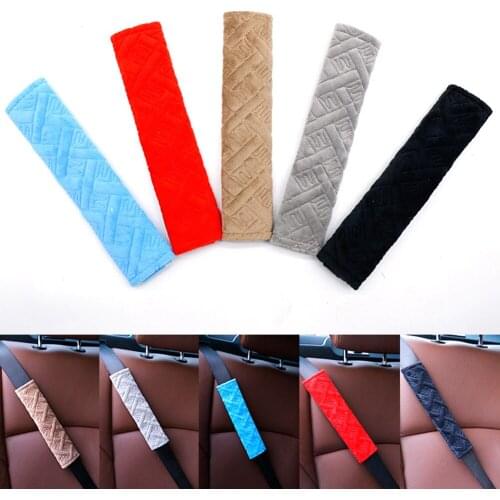 Adults Kids Car Interior Accessories Car Seat Belt Cover Non Slip Plush Safety Belt Shoulder Pad Universal 2 Pack