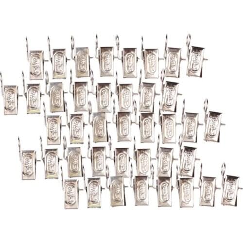 40pcs/set Drapery Clips Hook Window Shower Curtain Rod Clips Rings Stainless Steel Drapery Clips Decorative Curtains Accessories