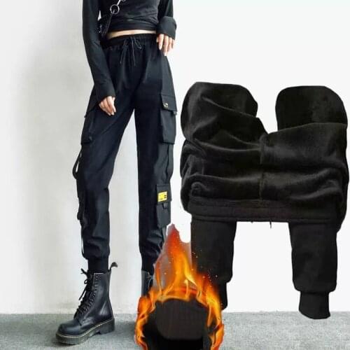 Winter 2021 New Plus Size Women Pants Thick Sweatpants Warm Loose Harem Trousers Black Female Fleece Casual Clothes Streetwear