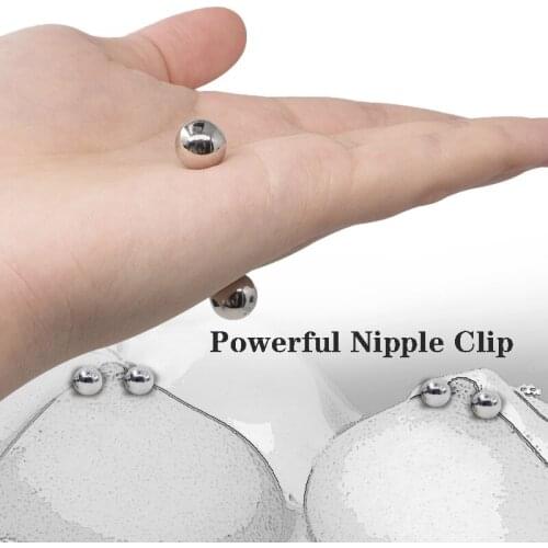 1Pair Big Powerful Magnetic Orbs Nipple Clamps Body Stimulate Clitoris Adult Sex Toys For Woman Couple Games Sex Products