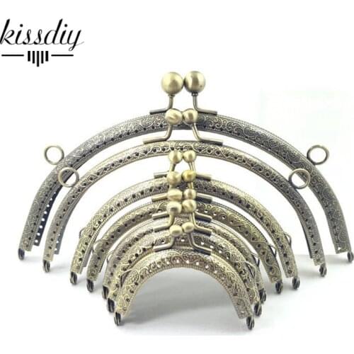 10PCS 6.5 7.5 8.5 10.5 12.5 15 20CM Semi-Circle Metal Purse Frame for Bag DIY Handmade Kiss Lock Wedding clutch frame Accessory