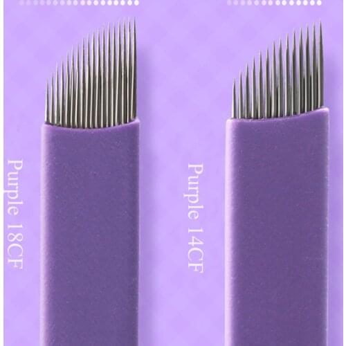 0.19mm Microblading Needles 14/18pins Shape Tattoo Blade for Microblading Embroidery Pernement Makeup Eyebrow Machine Tools