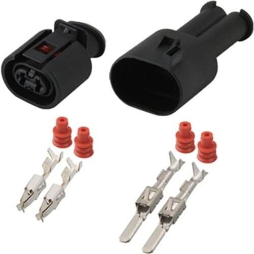 5PCS 2 Pin Auto Sealed Plug Waterproof Sensor Connector For Volkswagen Audi 6N0927997 357973202 357973332