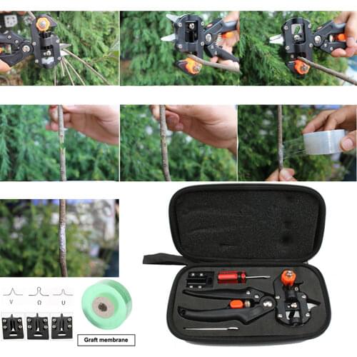 2 Blades Grafting machine Garden Tools Chopper Tree Grafting Tools Secateurs Scissors grafting KIT Cutting Pruner with membrane