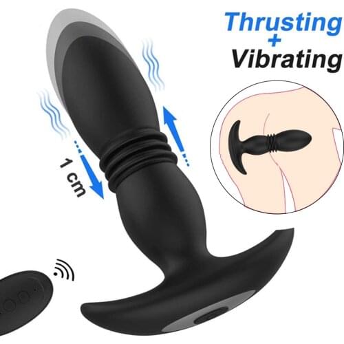 Thrusting Anal Plug Vibrators For Men Prostate Massager Women Vagina Stimulator Dildos Vibrator Remote Control Sex Toys For Male