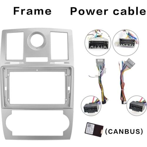Car Android Radio Audio Frame For 2005-2007 2004 2006 2008 CHRYSLER 300C 9Inch 2DIN Navigation Fascia Panel Frame With Cable