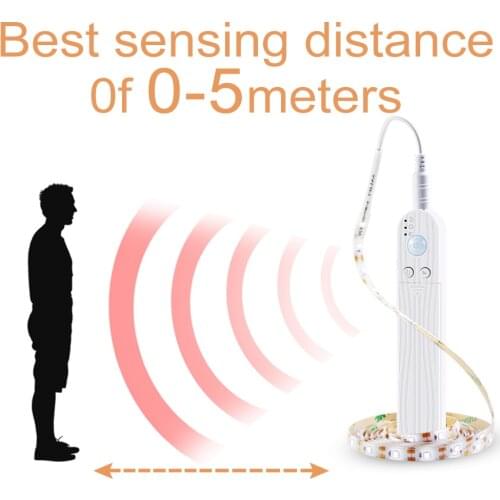 Wireless LED Motion Sensor LED Tape Waterproof PIR LED Strip Light 5V Night Light Kitchen Cabinet Lamp LED Closet Lamp 1m 2m 3m