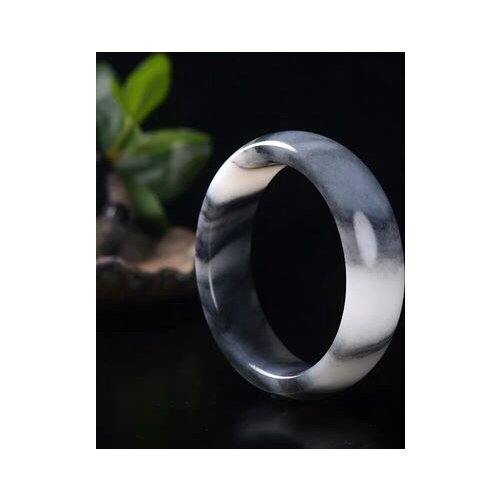 Natural Hetian Jade Two-tone 54-62mm Bracelet Elegant Princess Jewelry Gift for Mom and Girlfriend