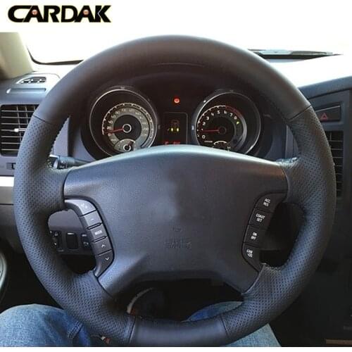 CARDAK Black Artificial Leather Car Steering Wheel Covers For Mitsubishi Pajero 2007-2019 Galant 2008-2012 Zinger 2008-2011