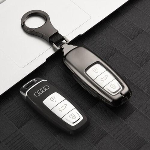 Zinc Alloy Car Key Cover Case for Audi A6 A7 A8 Q8 E-tron C8 D5 A8L A6L 2018 2019 2020 Cover Accessories Car Key Protection