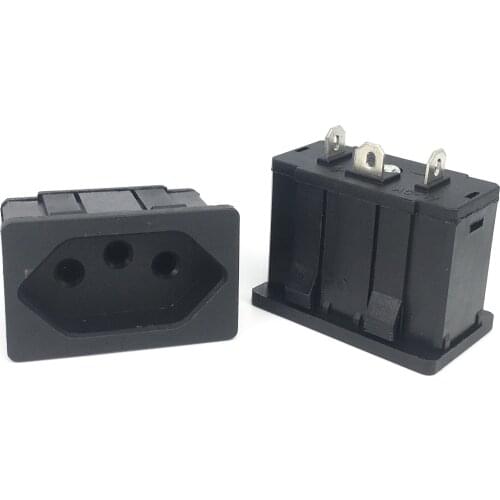 Black embedded industrial outlet Brazilian standard Inverter output socket 250V 15A universal electrical AC power socket
