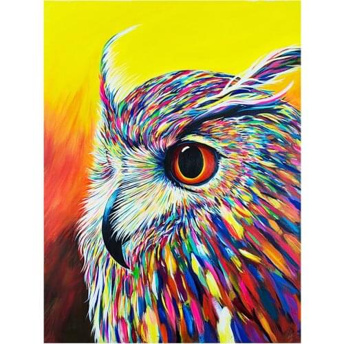 Colored Owl Head Diamond Painting Animal Round Full Drill Nouveaute DIY Mosaic Embroidery 5D Cross Stitch Home Decor Gifts