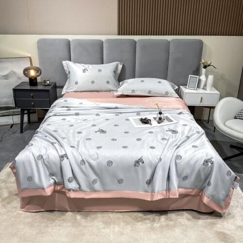 Home Textile Washing Polyester Blanket Breathable Bright Quilt Bed Duvet Adult Children Sleeping Satin Quilted Blanket 4Pcs/Set