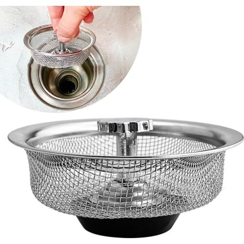 Kitchen Sink Strainer Stopper - 2-in-1 Stainless Steel Strainer Filter Kitchen Sink Drain Strainer and Stopper, 83mm Diameter