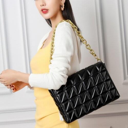 Branded Womens Shoulder Bags Metal Chain Quilted Designer Purses and Handbag Women Clutch Bags Ladies Hand Bag