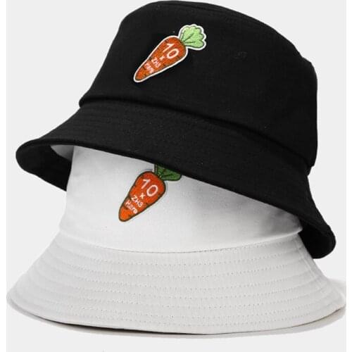 Macaron Cotton Fisherman Hat Cartoon Carrot Couple Hat Unisex Bucket Hats Women Sunscreen Sunbonnet Outdoor Beach Cap