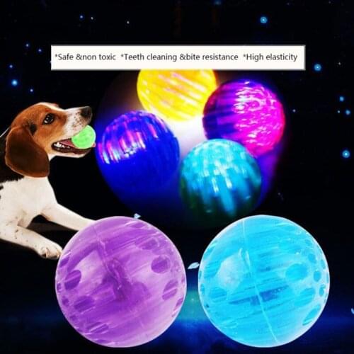 Pet Dog Toys LED Jumping Flashing Bouncy Ball Toy For Dogs Cats Bite-resistant Pet Toys Dog Accessories