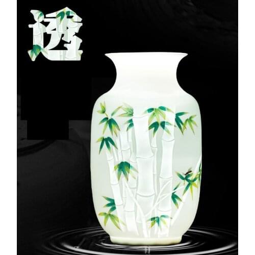 Jingdezhen Ceramic Masters Hand Painted Vases Bamboo Furnishing Safety Living Room Tv Cabinet Decoration Business Gifts vase