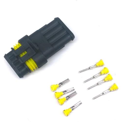 5 set kit 4P Waterproof 4 Core Hole Plug Socket Male And Female Connector Splice Butt Plug Wire Adapter Blocks