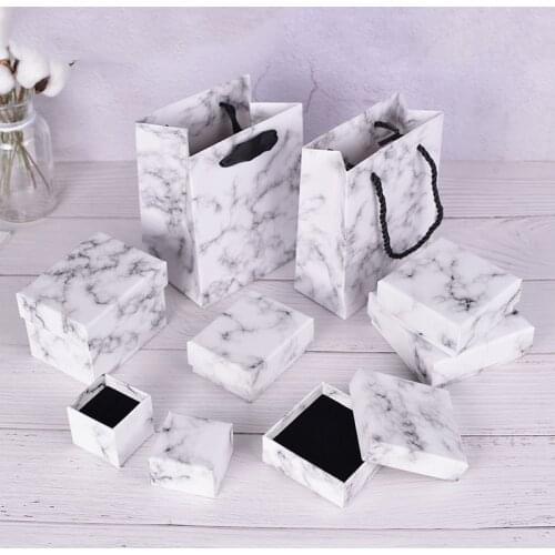 24pcs Kraft Jewelry Boxes for Necklace/Ring/Bracelet Display Gift packaging Small Wedding Favor Boxes with Black Sponge