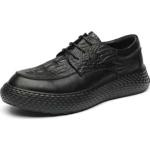 Explosive Leather Crocodile Print Business Shoes Mens Casual Shoes Zapatos Hombre Adult Oxfords Shoes Sneakers Shoes Men