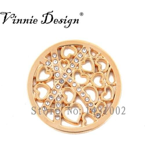 Vinnie Design Jewelry 25MM Small Multi Hearts Coin Disc for My Coin Holder Frame Pendant