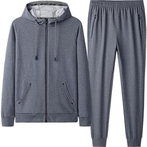 Large size 9xl suit jacket + trousers sportswear sportswear mens suit casual padded hooded jacket pants sweatshirt sportswear j