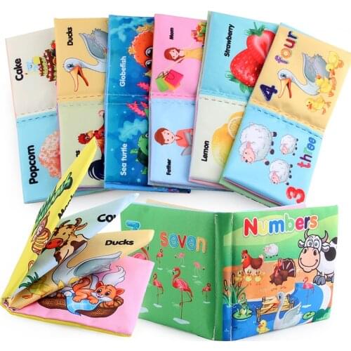 Soft Baby Cloth Books Non-Toxic Fabric Infant Quiet Books for Babies Newborns Early Education Kids Sensory Rattles Mobiles Toys