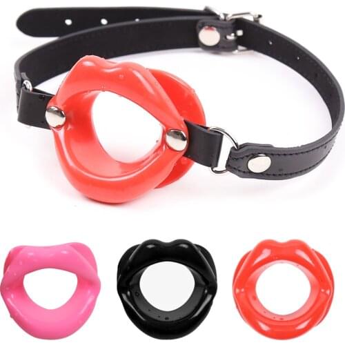 Red Lips Gag Kit with Oral Deep Throat Blow Job Big Lip Open Mouth Lip Gag Couple BDSM Adult Slave Sex Game Role Play Sex Tools
