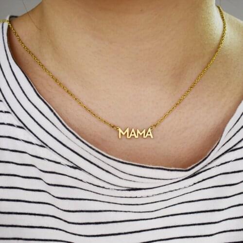 European and American new style, Mama necklace English letter affection stainless steel accessories