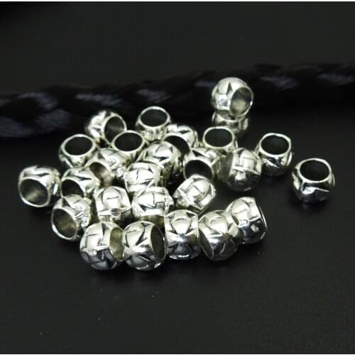 BIG hole Charms Antique regiment Silver Metal Zinc Alloy DIY Beads Hair Braid,9*7mm, Hole Size 6mm Charm for Bracelets Making