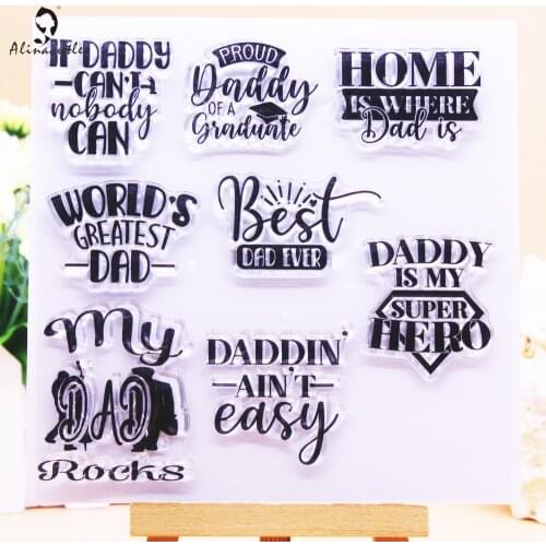 Alinacutle CLEAR STAMPS Best Dad Fathers Day Scrapbooking Card Album Paper Craft Rubber Roller Transparent Silicon Clear Stamp