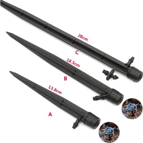 MUCIAKIE 13/18/28cm Garden Pin Sprinklers Nozzle for 4/7mm Inserting Ground Sprinker 360 degree Adjustable Dripper Connectors