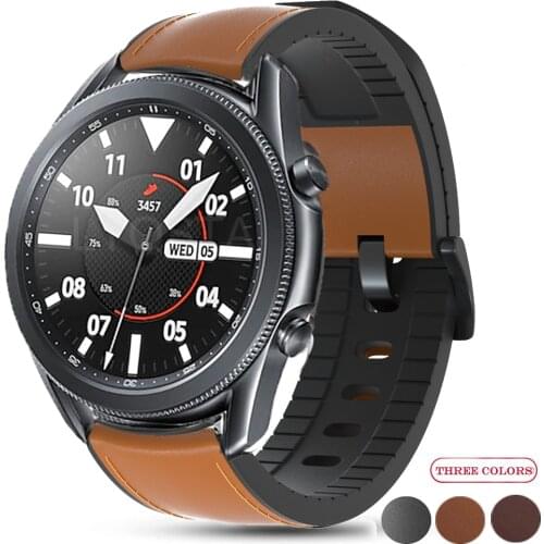 Sports Leather+ Silicone Band for Samsung Galaxy Watch3 LTE Strap Watchband for Samsung Galaxy Watch 3 45mm 41mm Bracelet Correa