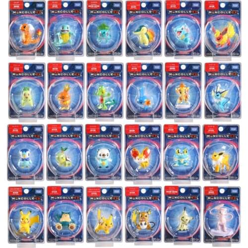 Takara Tomy Pokemon Moncolle-EX Figure Pikachu Charmander Squirtle Bulbasaur Cyndaquil Chikorita Mew Snorlax Mimikyu Vaporeon