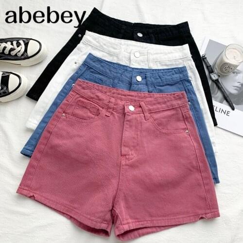 2021 New Summer Women Fashion All-match solid denim Shorts high waist slim loose casual wide leg Shorts