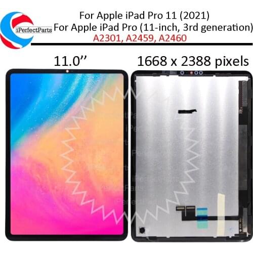 11'' For Apple iPad Pro 11 (2021) LCD A2459 A2460 A2301 Display Touch Panel Screen Digiziter For Apple iPad Pro 3rd generation