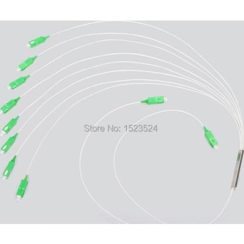 0.9mm SM Steel Tube 2x8 Mini Blockless SC/APC 8 Ports Fiber Optic PLC Splitter 2*8