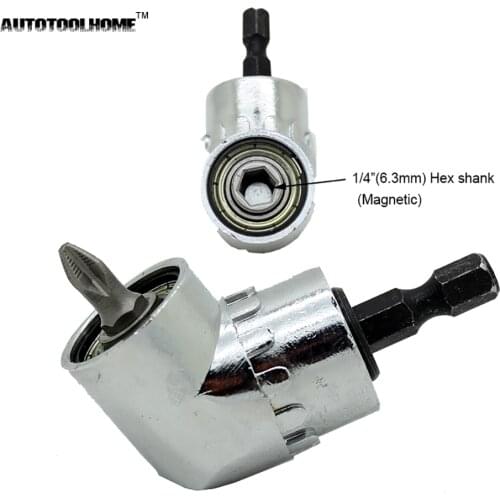 1/4" Hex Magnetic Angle Bit Driver Adapter Screwdriver 105 Degree Adjustable Thumb Flange Off-Set Power Head Power Drill Driver