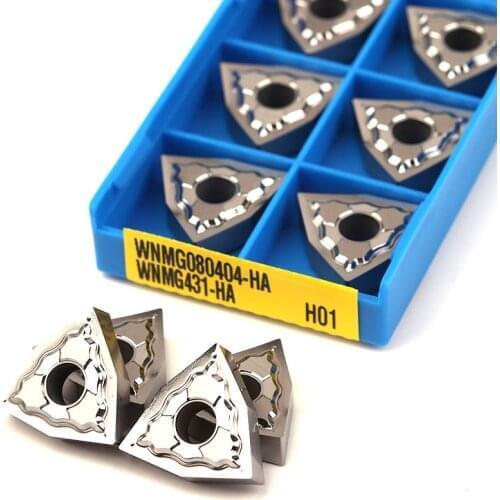 10PCS WNMG080408 HA H01 WNMG 080408 Aluminum cutter blade Insert Cutting Tool turning tool CNC Tools AL +TIN Alloy wood