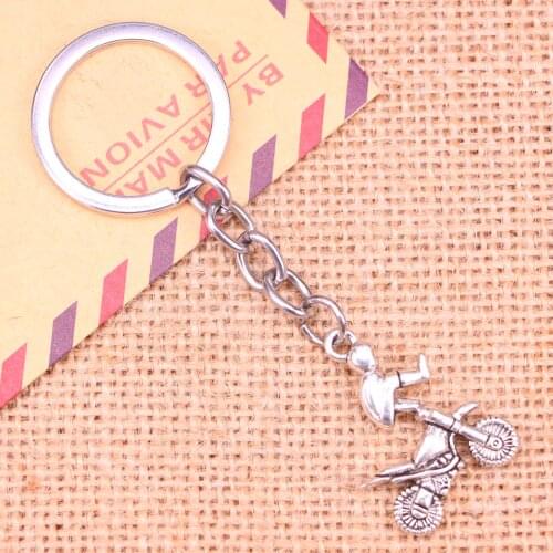 20pcs New Fashion Keychain 29*23 mm motorcycle motorcross Pendants DIY Men Jewelry Car Key Chain Ring Holder Souvenir For Gift